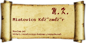Miatovics Kázmér névjegykártya